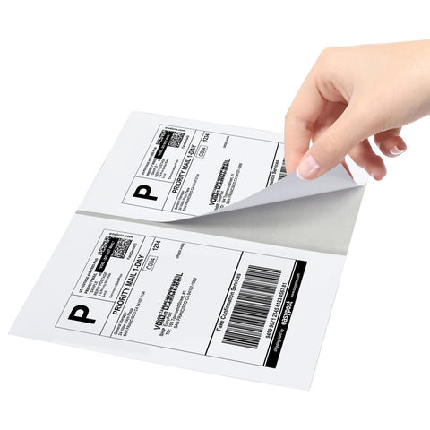 FungLam Half Sheet Pre-Cut GapSelf Adhesive Shipping Labels for Laser & Inkjet Printers, 8.5'' x 11'' Half Sheet Shipping Address Labels