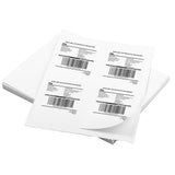FungLam 4 up Per Page Self Adhesive Shipping Labels for Laser & Inkjet Printers