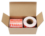 FungLam 2" x 3" Fragile Stickers Handle with Care Warning Packing/Shipping Labels - Permanent Adhesive
