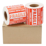 FungLam 2" x 3" Fragile Stickers Handle with Care Warning Packing/Shipping Labels - Permanent Adhesive
