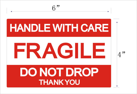 Fragile Handle With Care Labels 4 x 6
