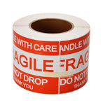 FungLam 4'' x 6'' Fragile Stickers, Fragile - Handle with Care - Do Not Drop - Thank You Shipping and Packing Warning Stickers - 500 Permanent Adhesive Labels Per Roll