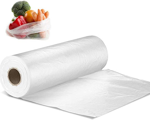 FungLam 16" X 20" Plastic Produce Bag on a Roll, Clear Food Storage Bags for Bread Fruits Vegetable, 350 Bags/Roll