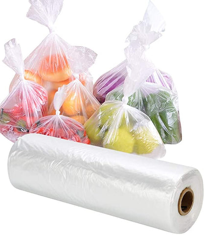 FungLam Food Storage Bags, 12 x 20 Plastic Produce Bag on a Roll Fruits, Vegetable, Bread, Food Storage Clear Bags